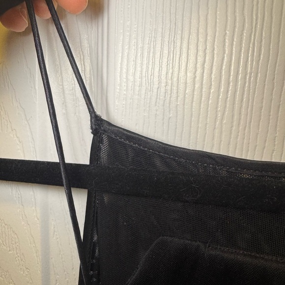 90s Black Evening Prom Dress High Neck Backless Strappy Beaded Size 4 Free Bag - Picture 8 of 12